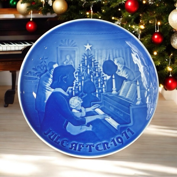 B&G Christmas At Home Plate 1971 Blue Collectible Porcelain Plate Denmark Used - Picture 13 of 16